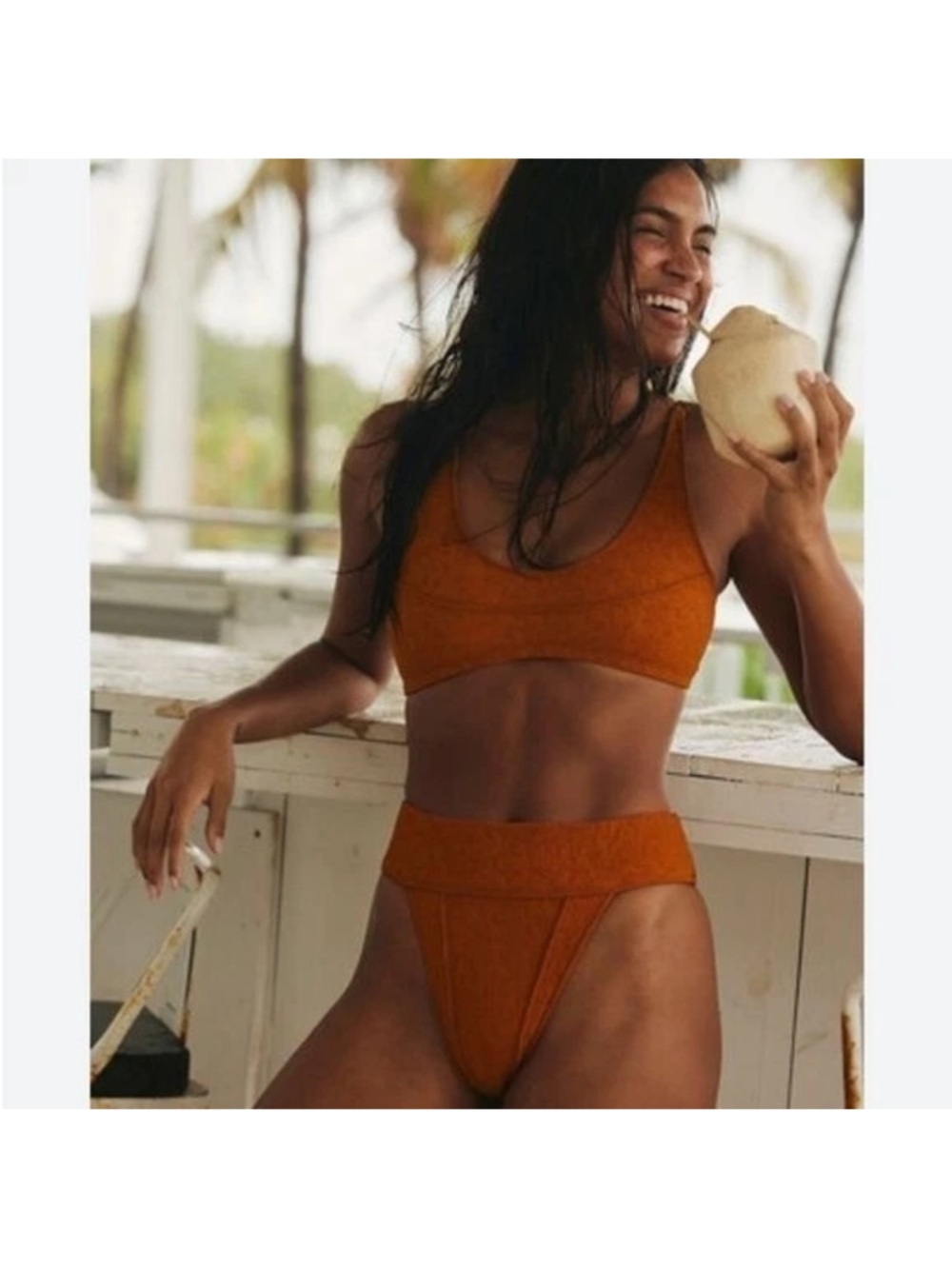 Free People Farrah Dylan Bikini Two Piece Swimsuit SET Honey Ginger